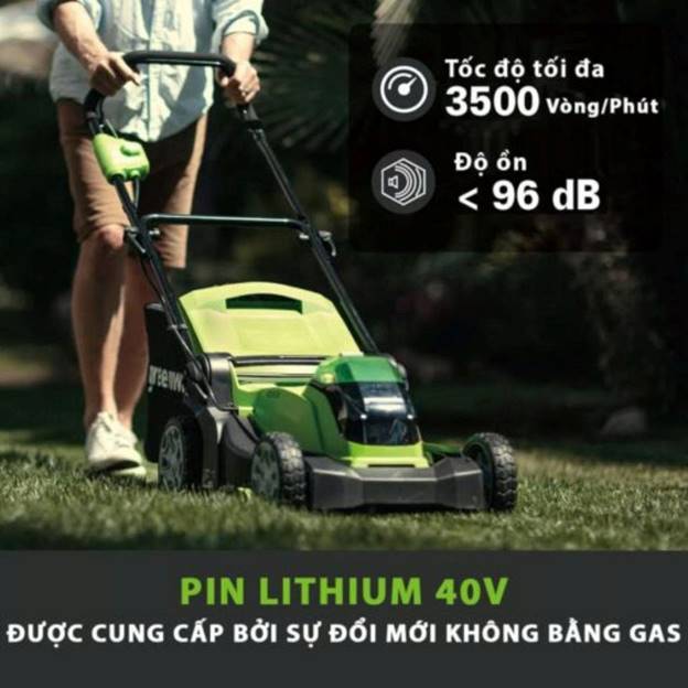Máy cắt cỏ đẩy tay dùng pin Greenworks G40LM41K4 (40V) - ảnh 1