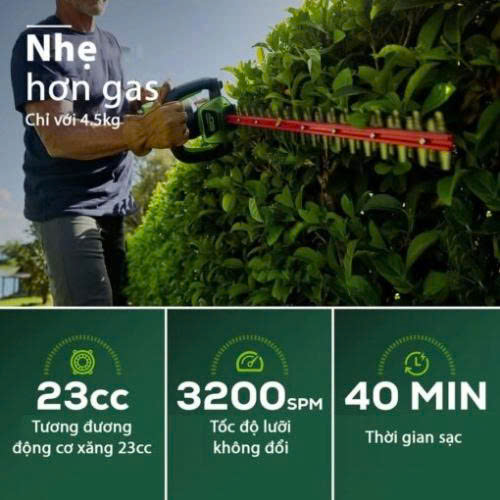 Máy cắt tỉa hàng rào dùng pin Greenworks HTC402 - ảnh 1