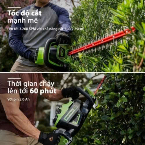 Máy cắt tỉa hàng rào dùng pin Greenworks HTC402 - ảnh 2