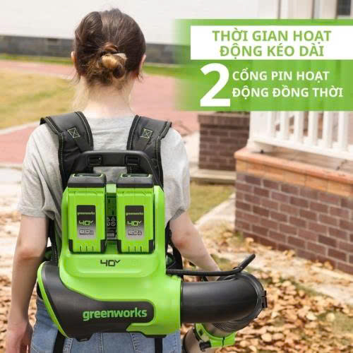 Máy thổi lá đeo lưng dùng pin Greenworks BLF451 (thân máy) - ảnh 3