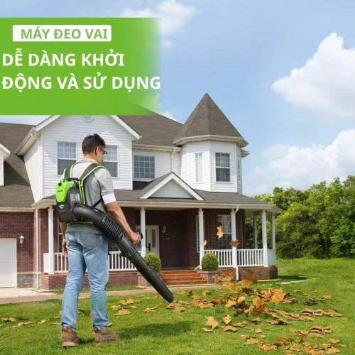 Máy thổi lá đeo lưng dùng pin Greenworks BLF446 - ảnh 4