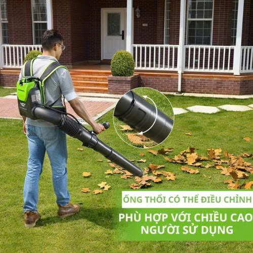 Máy thổi lá đeo lưng dùng pin Greenworks BLF446 - ảnh 5