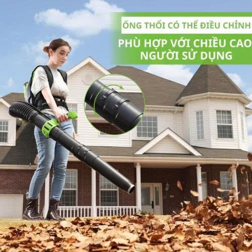 Máy thổi lá đeo lưng dùng pin Greenworks BLF451 (thân máy) - ảnh 6