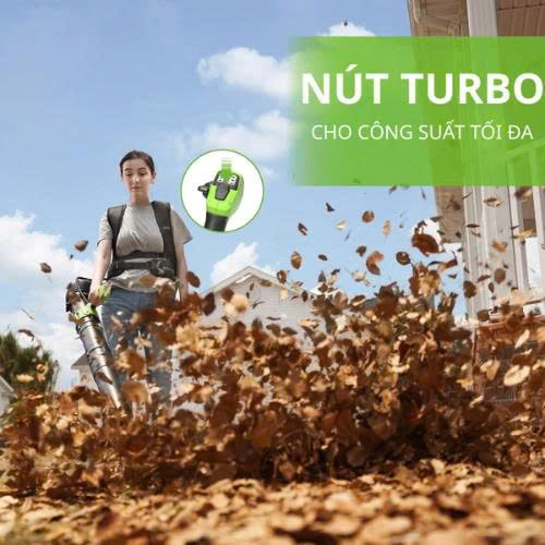 Máy thổi lá đeo lưng dùng pin Greenworks BLF451 (thân máy) - ảnh 5