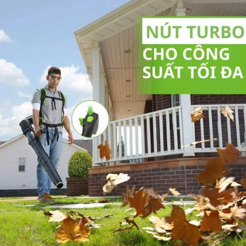 Máy thổi lá đeo lưng dùng pin Greenworks BLF446 - ảnh 6