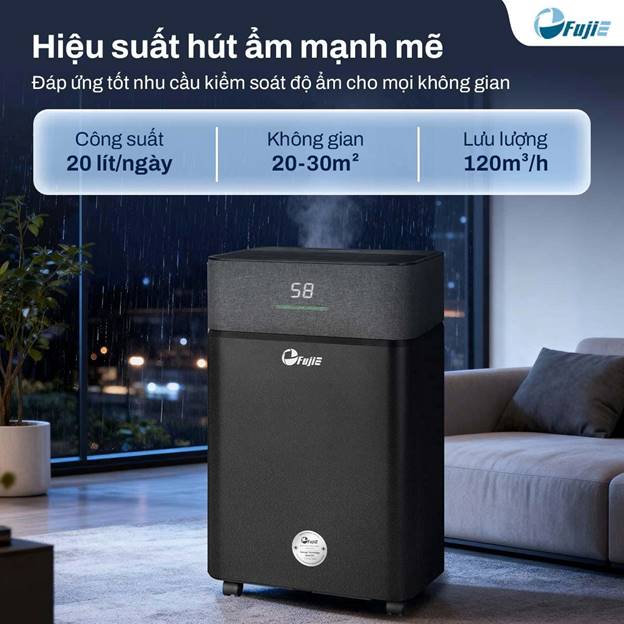 Máy hút ẩm Fujie HM-920ED 20 lít/ngày, kết nối Wifi - ảnh 2
