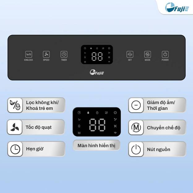 Máy hút ẩm Fujie HM-916ED 16 lít/ngày, kết nối Wifi - ảnh 5