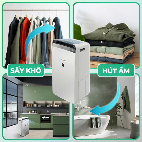 Máy hút ẩm lọc không khí Sharp DW-J20FV-W (20 lít/ngày) - ảnh 2