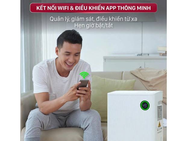 Máy hút ẩm Fujihome DH25W-HEPA-NEW (25lít/ngày) kết nối Wifi, màng HEPA - ảnh 3