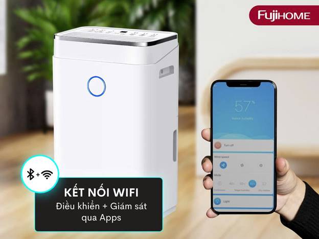 Máy hút ẩm Fujihome DH20W công suất 20 lít/ngày, kết nối Wifi - ảnh 2