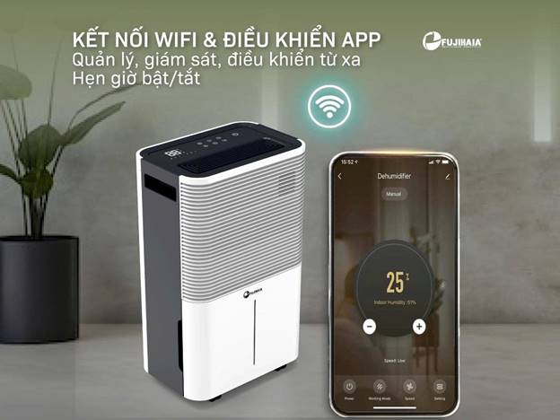 Máy hút ẩm FUJIHAIA DH25W công suất 25 lít/ngày, có kết nối wifi - ảnh 5