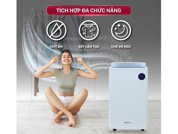 Máy hút ẩm Fujihome DH25W-HEPA-NEW (25lít/ngày) kết nối Wifi, màng HEPA - ảnh 4