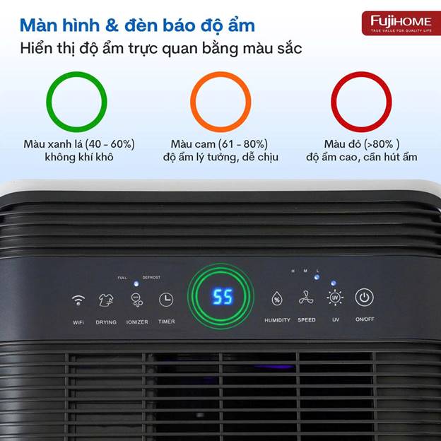 Máy hút ẩm Fujihome DH35W-HEPA (35lít/ngày) kết nối Wifi - ảnh 6