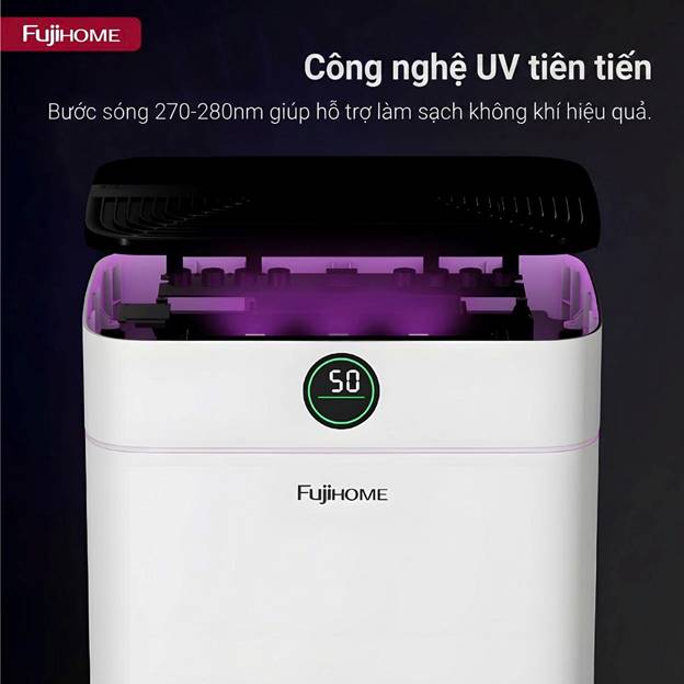 Máy hút ẩm Fujihome DH18W-HEPA (18lít/ngày) kết nối Wifi - ảnh 3