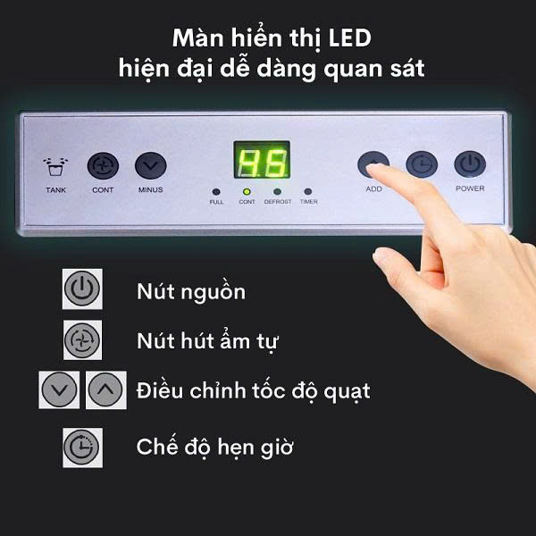Máy hút ẩm FUJIHAIA DH70BL công suất 70 lít/ngày - ảnh 4