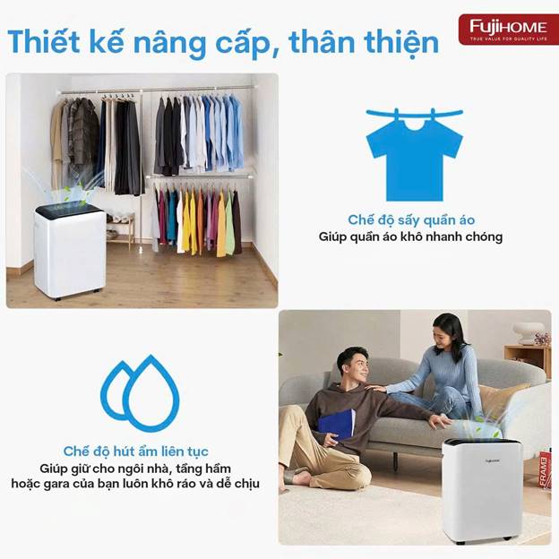 Máy hút ẩm Fujihome DH35W-HEPA (35lít/ngày) kết nối Wifi - ảnh 5