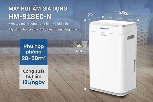 Máy hút ẩm Fujie HM-918EC-N kết nối wifi công suất 18 lít/ngày - ảnh 2