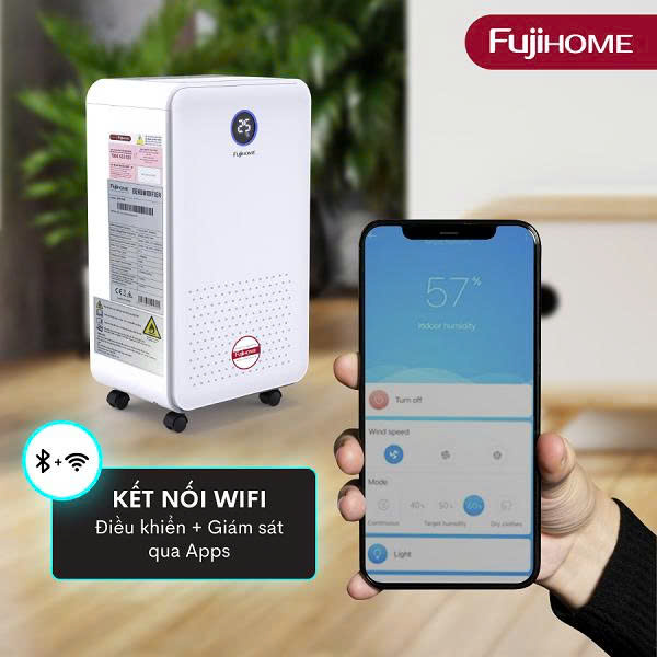 Máy hút ẩm Fujihome DH16W công suất 16 lít/ngày, kết nối Wifi - ảnh 3