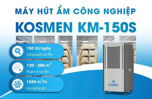 Máy hút ẩm công nghiệp Kosmen KM-150S công suất 150 lít/ngày - ảnh 1