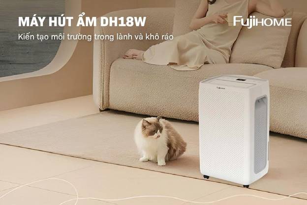 Máy hút ẩm Fujihome DH18W (18lít/ngày), kết nối Wifi - ảnh 2