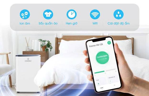 Máy hút ẩm Kosmen KM-12N công suất 12 lít/ngày - ảnh 3