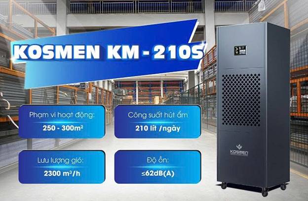 Máy hút ẩm công nghiệp Kosmen KM-210S công suất 210 lít/ngày - ảnh 1
