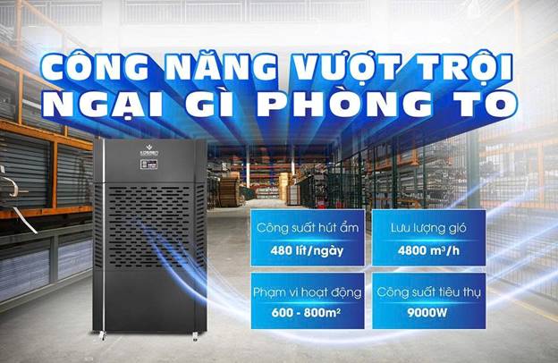 Máy hút ẩm công nghiệp Kosmen KM-480S (480 lít/ngày) - ảnh 2