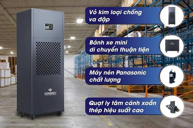 Máy hút ẩm công nghiệp Kosmen KM-210S công suất 210 lít/ngày - ảnh 3