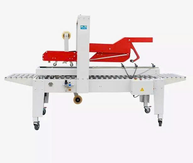 Máy dán thùng carton tự động gập nắp sử dụng băng dính thích ứng không cần nước Hualian FXJ-5050Z - ảnh 1