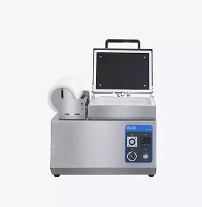 Máy đóng gói hút chân không và đóng kín khay định hình nhiệt HVT-240TS (Dòng để bàn, dùng cho khay đựng thịt)