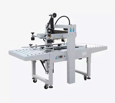 Máy dán băng keo thùng carton bán tự động (dán mặt trên và dưới) Hualian FXJ-6050