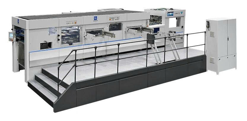 Máy dập nóng và cắt khuôn tự động hai đơn vị S106DYQ, loại bỏ phế liệu